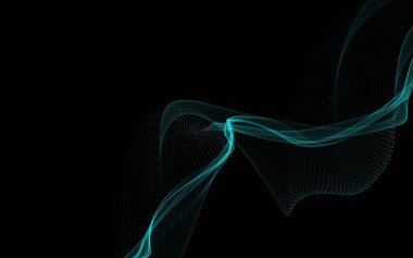 Parlayan soyut dalgalar ve soyut arkaplan ile koyu soyut arkaplan