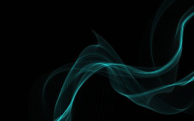 Parlayan soyut dalgalar ve soyut arkaplan ile koyu soyut arkaplan