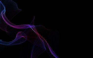 Parlayan soyut dalgalar ve soyut arkaplan ile koyu soyut arkaplan