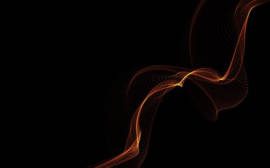 Parlayan soyut dalgalar ve soyut arkaplan ile koyu soyut arkaplan