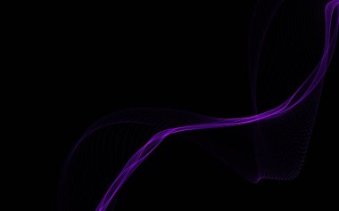 Parlayan soyut dalgalar ve soyut arkaplan ile koyu soyut arkaplan