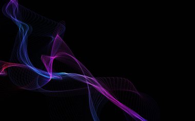 Parlayan soyut dalgalar ve soyut arkaplan ile koyu soyut arkaplan