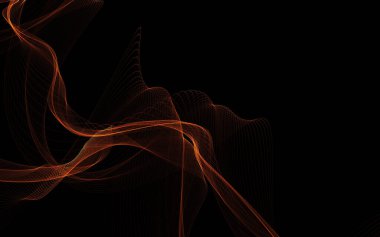 Parlayan soyut dalgalar ve soyut arkaplan ile koyu soyut arkaplan