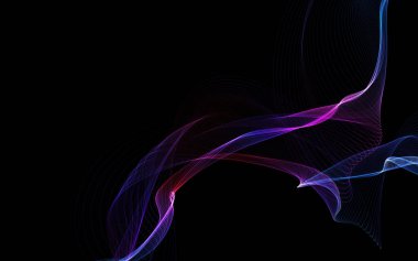 Parlayan soyut dalgalar ve soyut arkaplan ile koyu soyut arkaplan