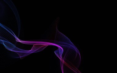 Parlayan soyut dalgalar ve soyut arkaplan ile koyu soyut arkaplan