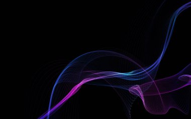 Parlayan soyut dalgalar ve soyut arkaplan ile koyu soyut arkaplan
