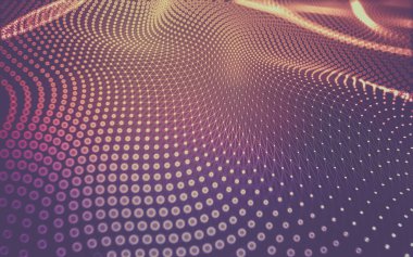 Soyut arkaplan. Çokgen şekilli molekül teknolojisi, noktaları ve çizgileri birleştiriyor. Bağlantı yapısı. Büyük veri görselleştirmesi.