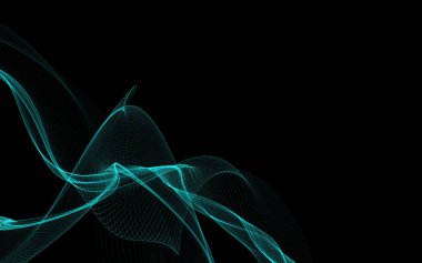 Parlayan soyut dalgalar ve soyut arkaplan ile koyu soyut arkaplan