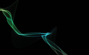 Parlayan soyut dalgalar ve soyut arkaplan ile koyu soyut arkaplan