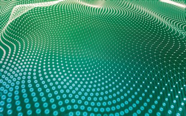 Soyut arkaplan. Çokgen şekilli molekül teknolojisi, noktaları ve çizgileri birleştiriyor. Bağlantı yapısı. Büyük veri görselleştirmesi.