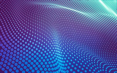 Soyut arkaplan. Çokgen şekilli molekül teknolojisi, noktaları ve çizgileri birleştiriyor. Bağlantı yapısı. Büyük veri görselleştirmesi.