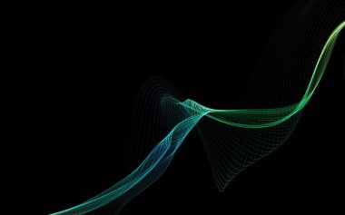 Parlayan soyut dalgalar ve soyut arkaplan ile koyu soyut arkaplan