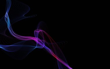 Parlayan soyut dalgalar ve soyut arkaplan ile koyu soyut arkaplan