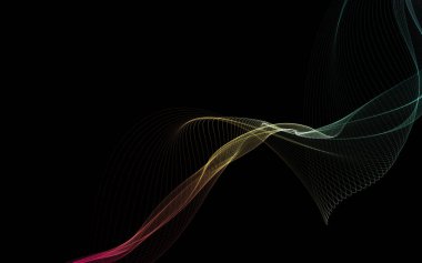 Parlayan soyut dalgalar ve soyut arkaplan ile koyu soyut arkaplan