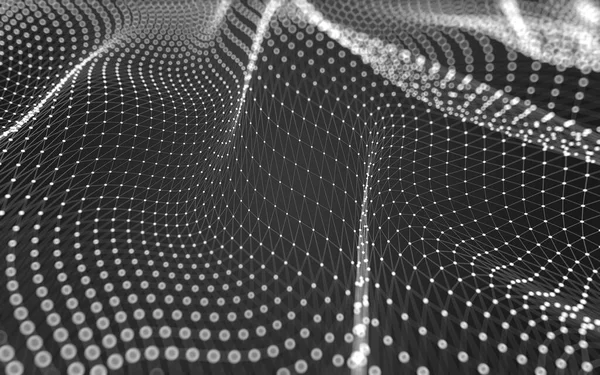 Soyut arkaplan. Çokgen şekilli molekül teknolojisi, noktaları ve çizgileri birleştiriyor. Bağlantı yapısı. Büyük veri görselleştirmesi. 