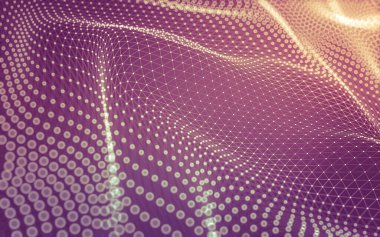 Soyut arkaplan. Çokgen şekilli molekül teknolojisi, noktaları ve çizgileri birleştiriyor. Bağlantı yapısı. Büyük veri görselleştirmesi.