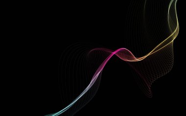 Parlayan soyut dalgalar ve soyut arkaplan ile koyu soyut arkaplan