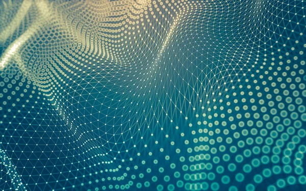 Αφηρημένο Φόντο Τεχνολογία Μορίων Πολυγωνικά Σχήματα Συνδετικές Τελείες Και Γραμμές — Φωτογραφία Αρχείου