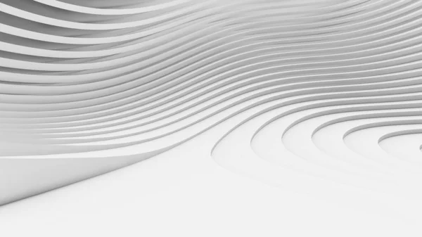 Soyut Eğri Şekiller. Beyaz Dairesel Arkaplan. Soyut arkaplan. 3d illüstrasyon