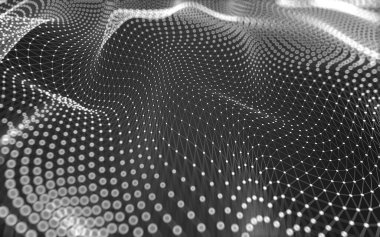 Soyut arkaplan. Çokgen şekilli molekül teknolojisi, noktaları ve çizgileri birleştiriyor. Bağlantı yapısı. Büyük veri görselleştirmesi. 