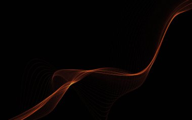 Parlayan soyut dalgalar ve soyut arkaplan ile koyu soyut arkaplan