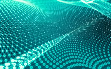 Soyut arkaplan. Çokgen şekilli molekül teknolojisi, noktaları ve çizgileri birleştiriyor. Bağlantı yapısı. Büyük veri görselleştirmesi.