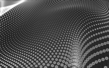 Soyut arkaplan. Çokgen şekilli molekül teknolojisi, noktaları ve çizgileri birleştiriyor. Bağlantı yapısı. Büyük veri görselleştirmesi. 