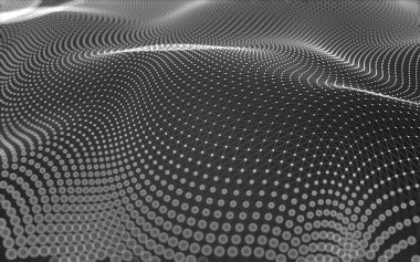 Soyut arkaplan. Çokgen şekilli molekül teknolojisi, noktaları ve çizgileri birleştiriyor. Bağlantı yapısı. Büyük veri görselleştirmesi. 