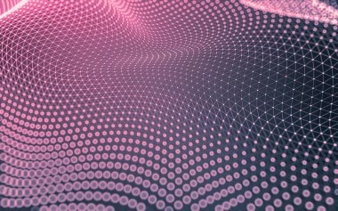 Soyut arkaplan. Çokgen şekilli molekül teknolojisi, noktaları ve çizgileri birleştiriyor. Bağlantı yapısı. Büyük veri görselleştirmesi.