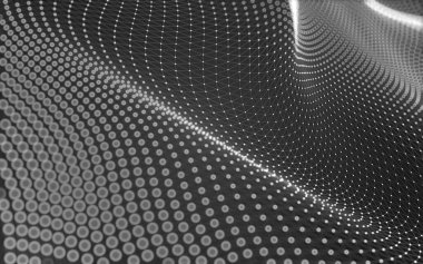 Soyut arkaplan. Çokgen şekilli molekül teknolojisi, noktaları ve çizgileri birleştiriyor. Bağlantı yapısı. Büyük veri görselleştirmesi. 