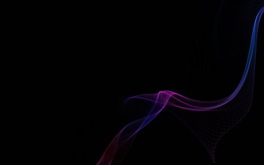 Parlayan soyut dalgalar ve soyut arkaplan ile koyu soyut arkaplan