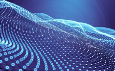 Soyut arkaplan. Çokgen şekilli molekül teknolojisi, noktaları ve çizgileri birleştiriyor. Bağlantı yapısı. Büyük veri görselleştirmesi.