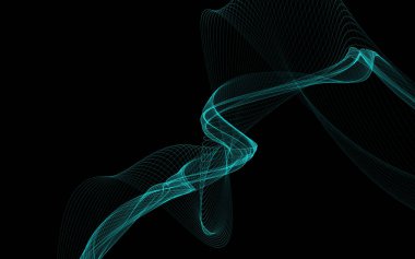 Parlayan soyut dalgalar ve soyut arkaplan ile koyu soyut arkaplan