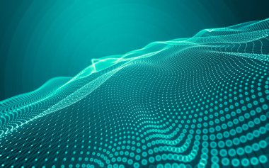 Soyut arkaplan. Çokgen şekilli molekül teknolojisi, noktaları ve çizgileri birleştiriyor. Bağlantı yapısı. Büyük veri görselleştirmesi.