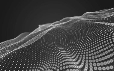 Soyut arkaplan. Çokgen şekilli molekül teknolojisi, noktaları ve çizgileri birleştiriyor. Bağlantı yapısı. Büyük veri görselleştirmesi. 