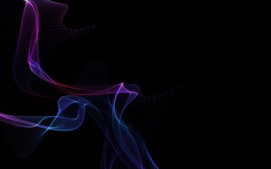 Parlayan soyut dalgalar ve soyut arkaplan ile koyu soyut arkaplan