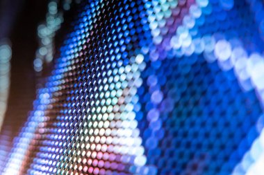 Yakın plan LED bulanık ekran. LED yumuşak odak arkaplanı. Tasarım için soyut arkaplan ideali.