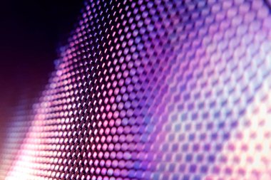 Yakın plan LED bulanık ekran. LED yumuşak odak arkaplanı. Tasarım için soyut arkaplan ideali.