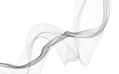 Beyaz zemin üzerinde tek renkli dalga çizgileri olan soyut bir arkaplan. Modern teknoloji arka planı.