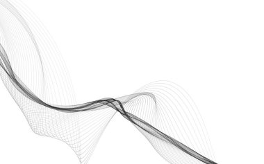 Beyaz zemin üzerinde tek renkli dalga çizgileri olan soyut bir arkaplan. Modern teknoloji arka planı.