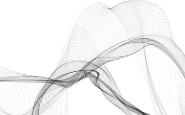 Beyaz zemin üzerinde tek renkli dalga çizgileri olan soyut bir arkaplan. Modern teknoloji arka planı.