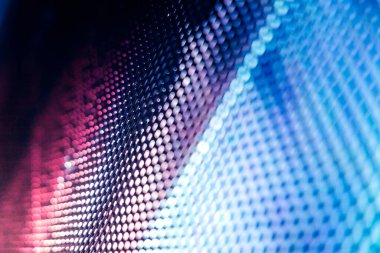 Yakın plan LED bulanık ekran. LED yumuşak odak arkaplanı. Tasarım için soyut arkaplan ideali.