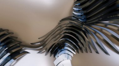 Soyut Eğri Şekiller. Beyaz Dairesel Arkaplan. Soyut arkaplan. 3d illüstrasyon