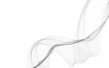 Beyaz zemin üzerinde tek renkli dalga çizgileri olan soyut bir arkaplan. Modern teknoloji arka planı.