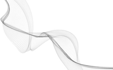 Beyaz zemin üzerinde tek renkli dalga çizgileri olan soyut bir arkaplan. Modern teknoloji arka planı.