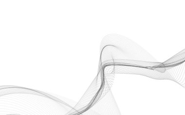 Beyaz zemin üzerinde tek renkli dalga çizgileri olan soyut bir arkaplan. Modern teknoloji arka planı.