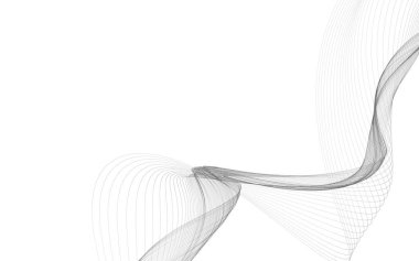 Beyaz zemin üzerinde tek renkli dalga çizgileri olan soyut bir arkaplan. Modern teknoloji arka planı.