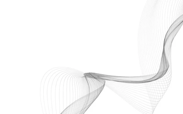 Αφηρημένο Φόντο Μονόχρωμες Κυματικές Γραμμές Λευκό Φόντο Σύγχρονο Τεχνολογικό Υπόβαθρο — Φωτογραφία Αρχείου
