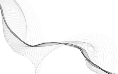 Beyaz zemin üzerinde tek renkli dalga çizgileri olan soyut bir arkaplan. Modern teknoloji arka planı.