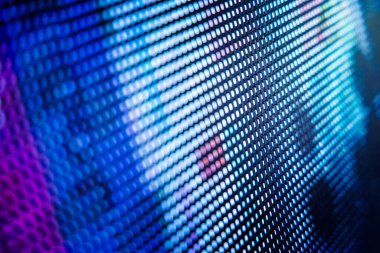 Yakın plan LED bulanık ekran. LED yumuşak odak arkaplanı. Tasarım için soyut arkaplan ideali.